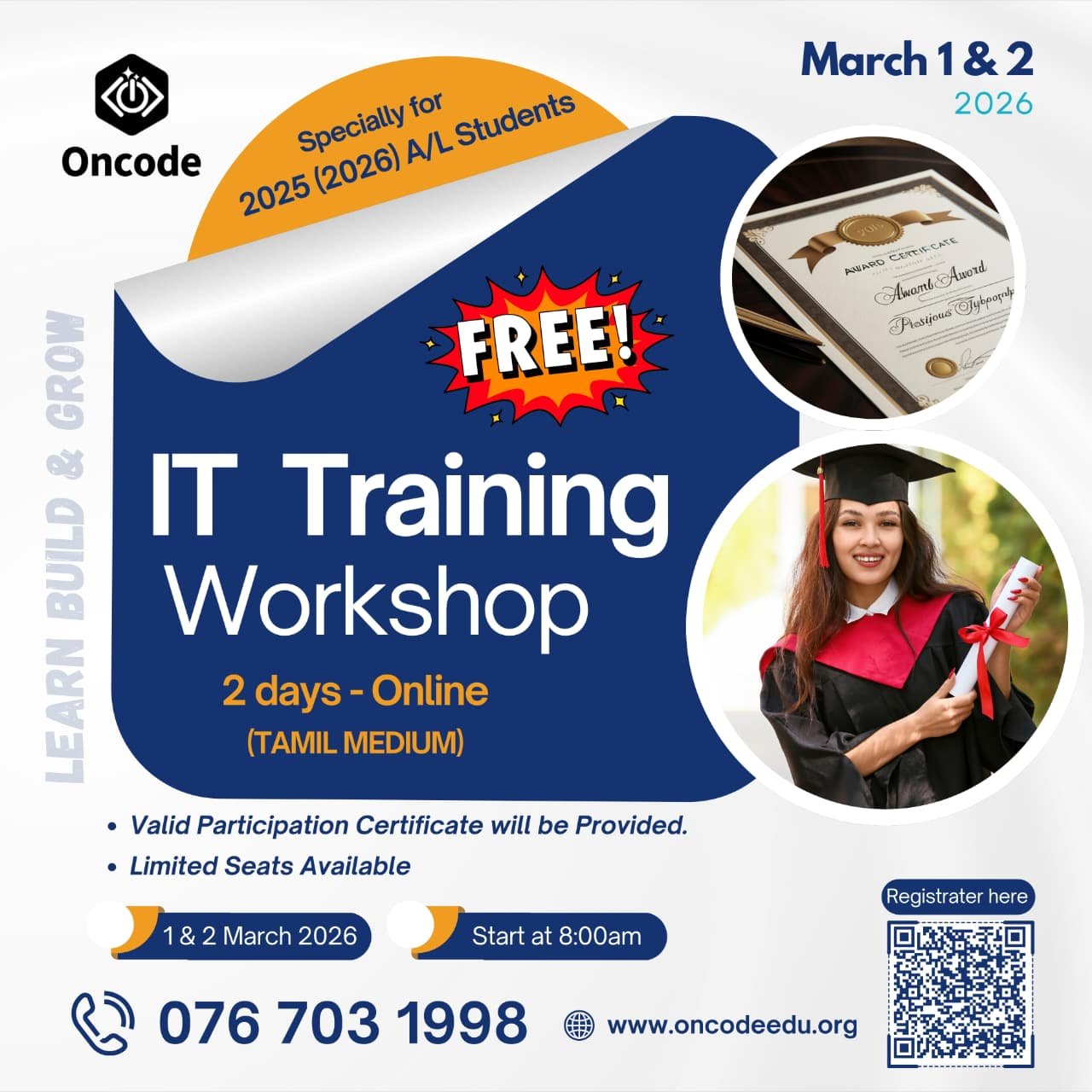 Tamil Medium IT Workshop Poster